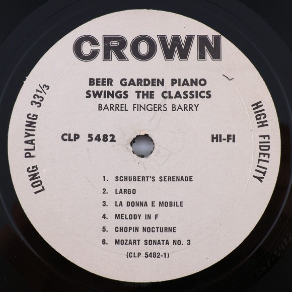 Barrel Fingers Barry – Beer Garden Piano Swings The Classics LP Record CLP 5482 - Picture 12 of 16
